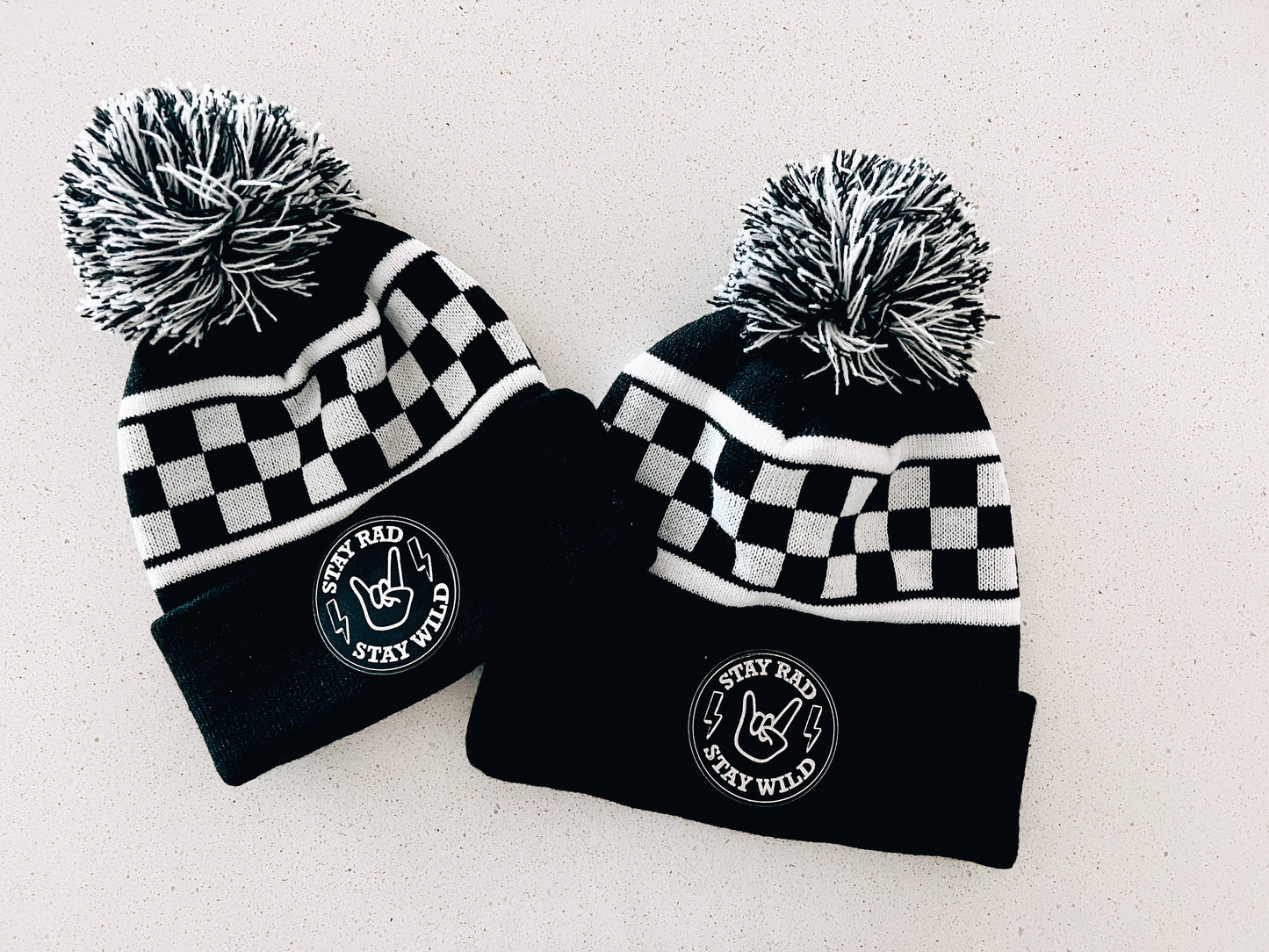 Stay Rad Stay Wild Checkered Beanie