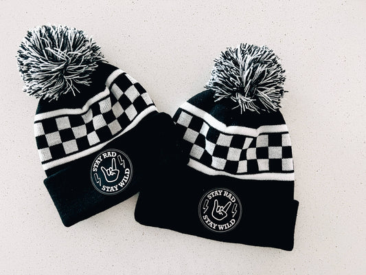 Stay Rad Stay Wild Checkered Beanie