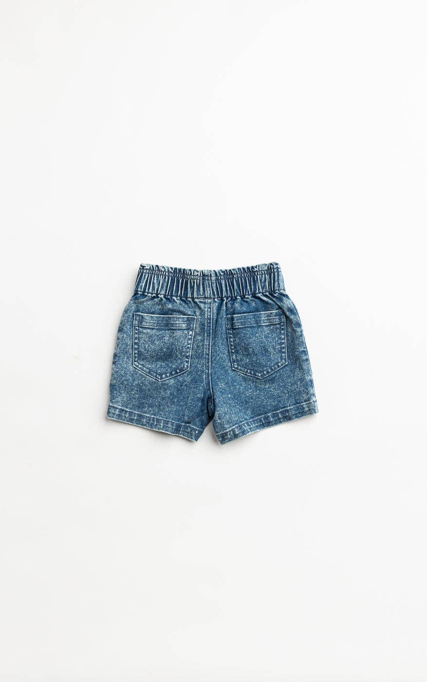 Blossom Denim Shorts: Acid Wash Denim