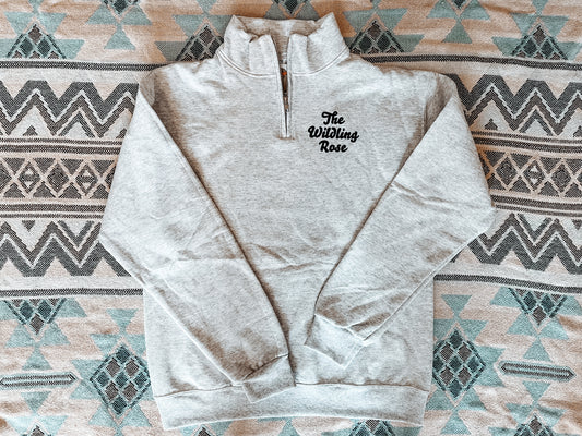 The Wildling Rose Quarter Zip in Ash Grey