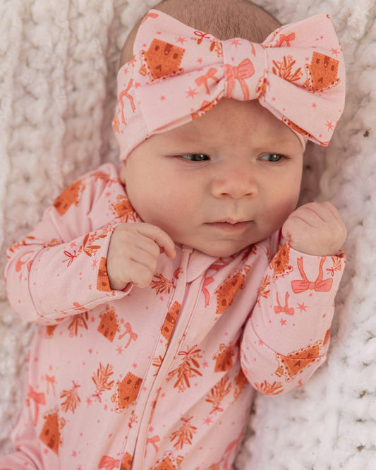 Pink Gingerbread Bamboo Zipper Pajamas