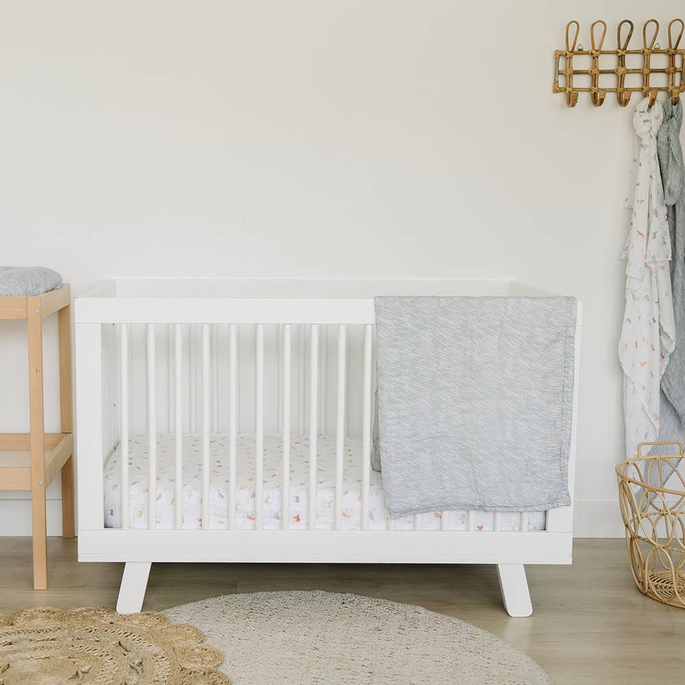 Animal Alphabet + Grey Crayon Muslin Snuggle Blanket