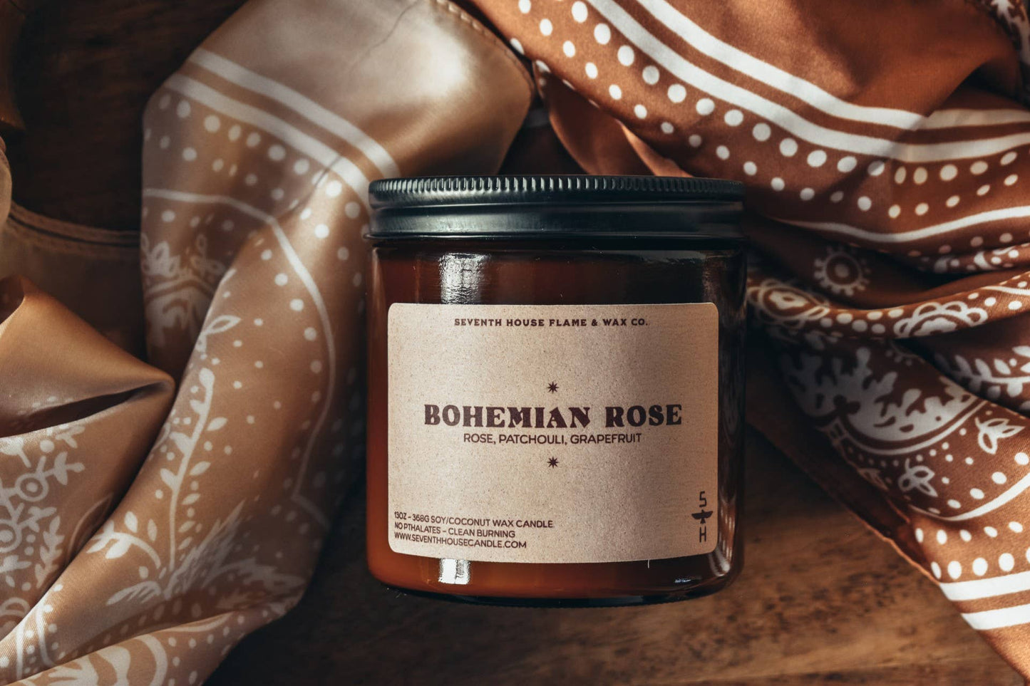 BOHEMIAN ROSE - Rose, Basil, Patchouli Candle