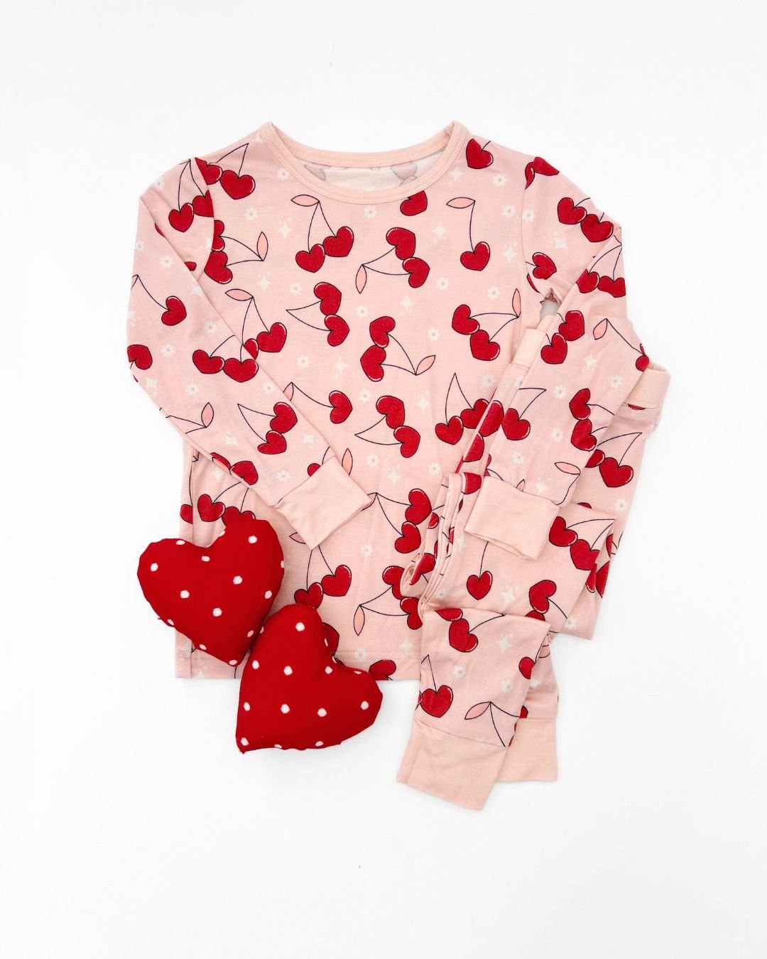 Bamboo Two Piece Set in Cherry Heart