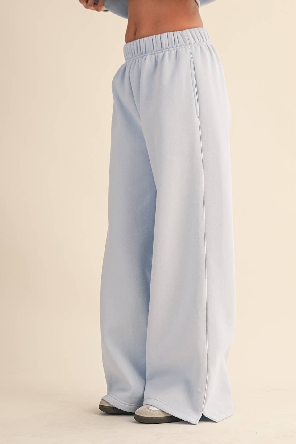 Core Cozy Fleece Wide Leg Sweatpants: Blue