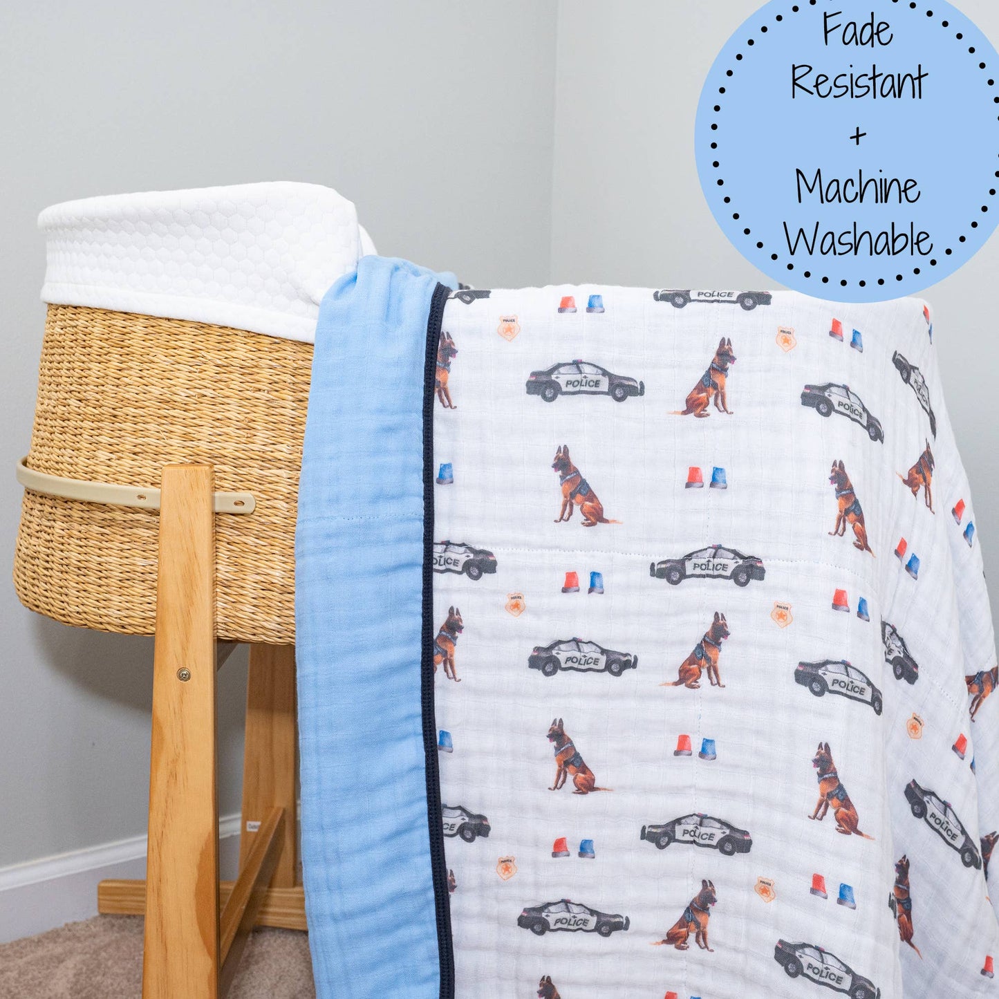 Police Theme Muslin Blanket