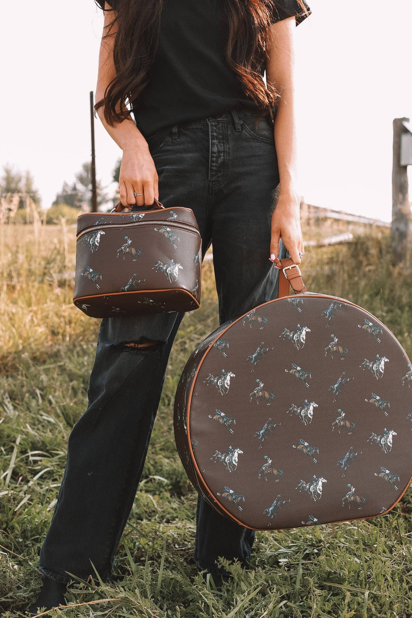 Bustin' Broncs Hat Box Luggage