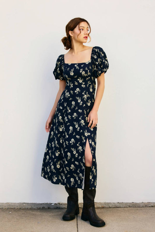 Dancing Moon High Slit Midi Dress