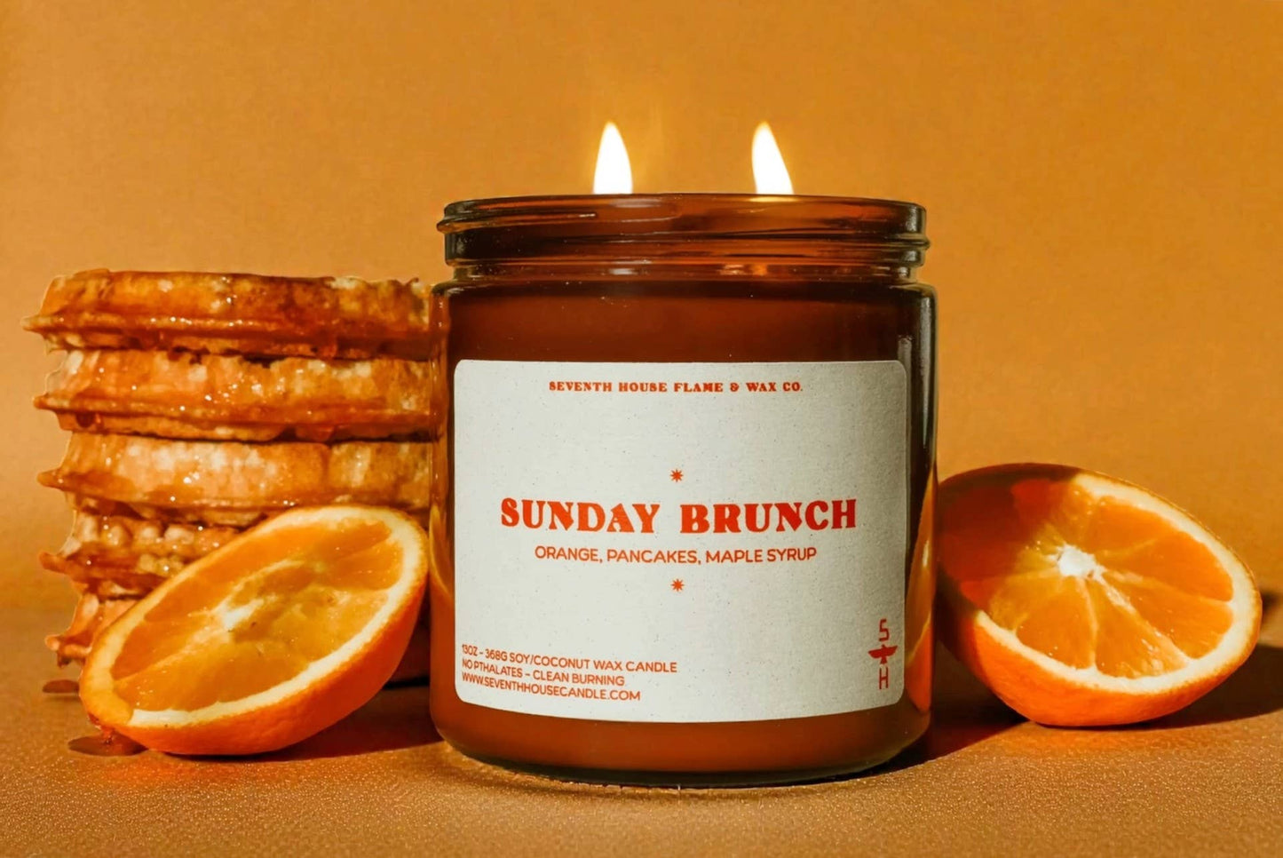SUNDAY BRUNCH - Pancakes, Orange, Maple Candle