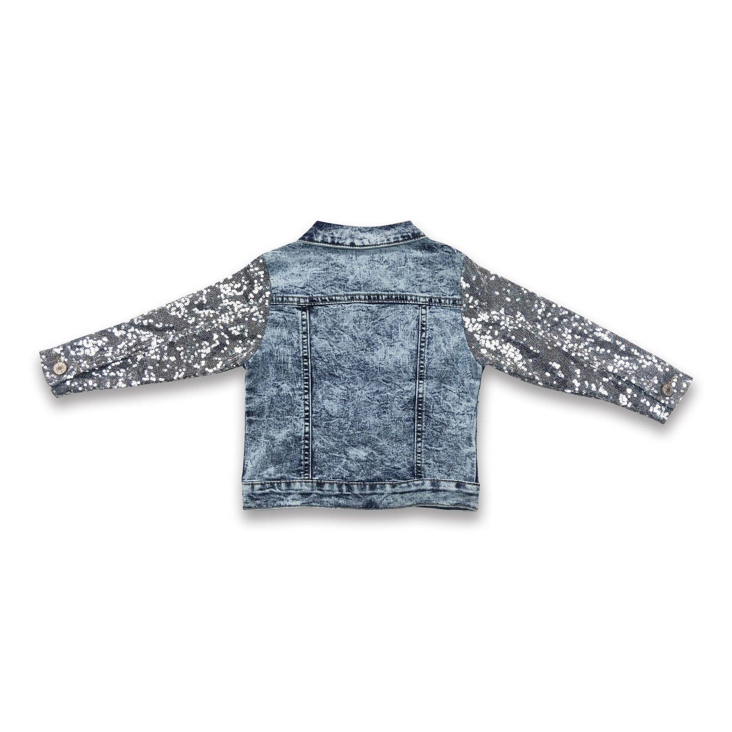 Silver Sequin Denim Jacket