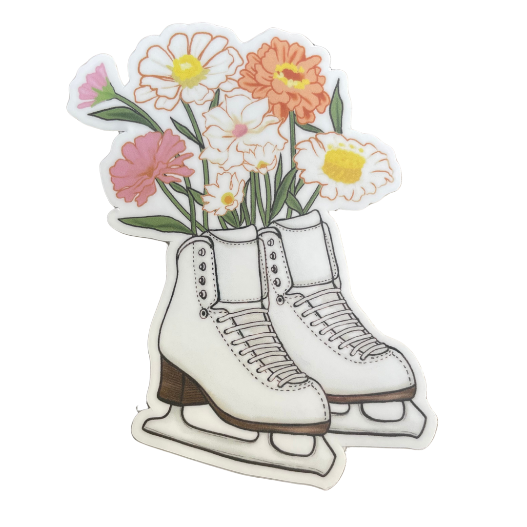 Figure Skating Skate w/ Bouquet Sticker
