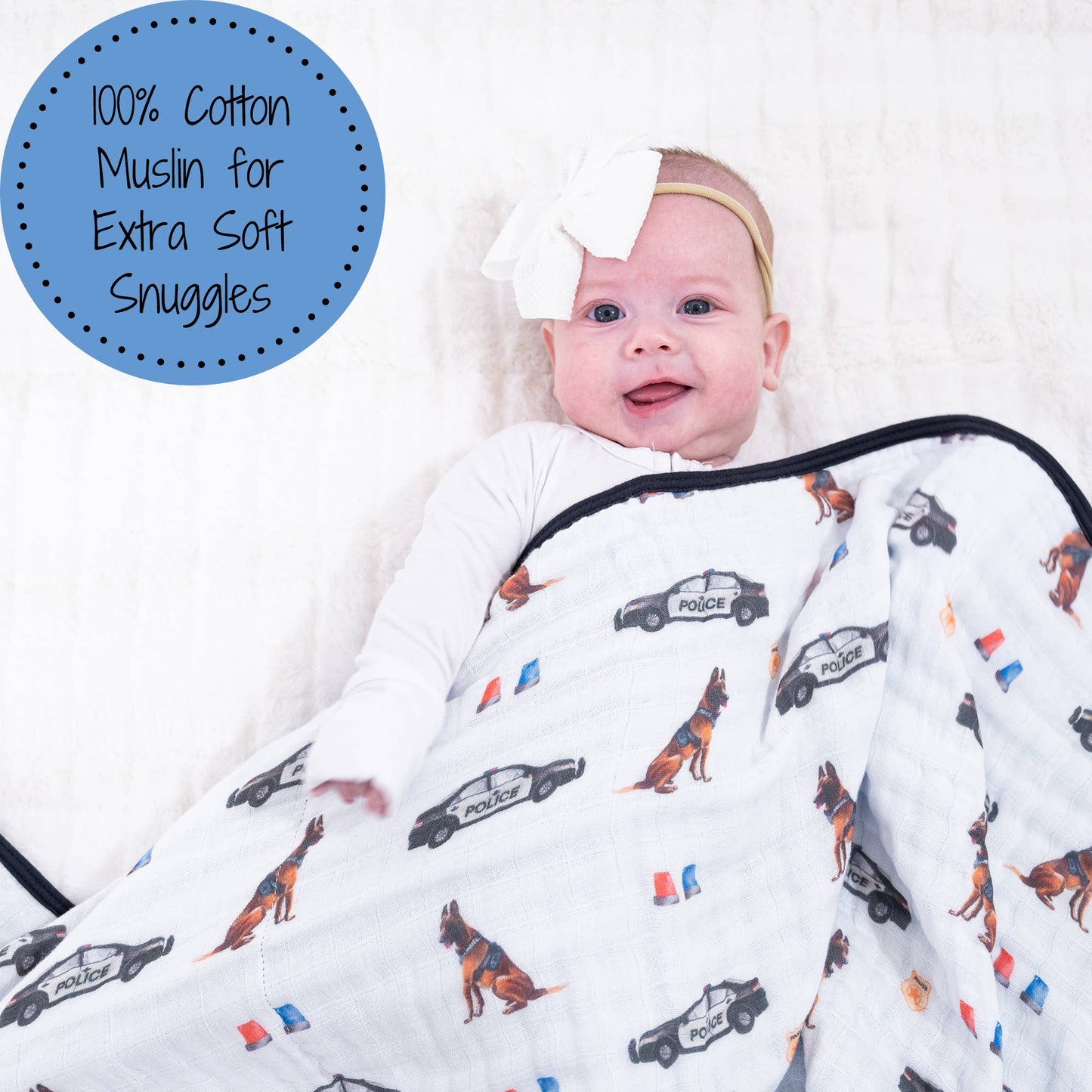 Police Theme Muslin Blanket