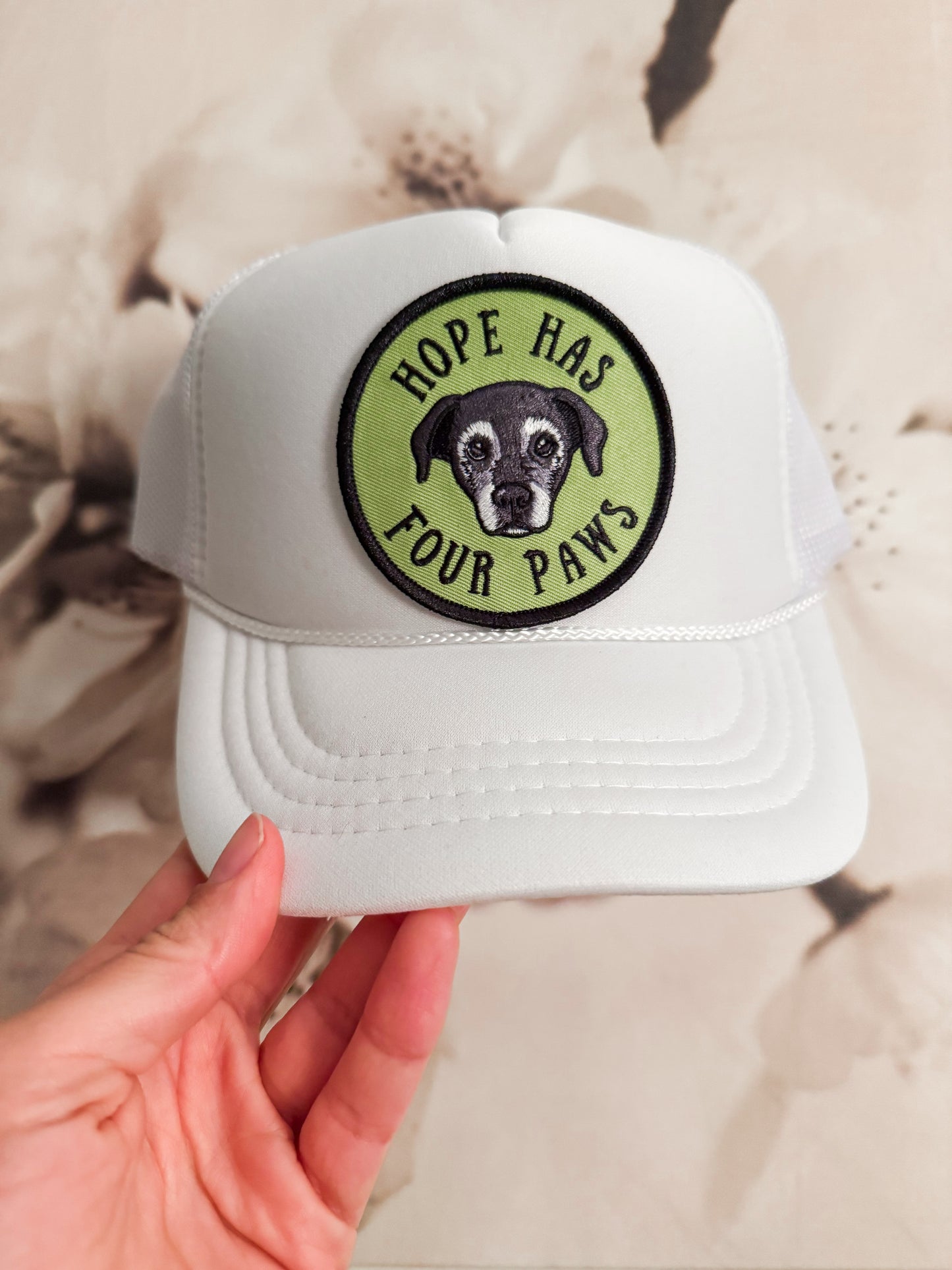 Hope Has 4 Paws Patched Hat
