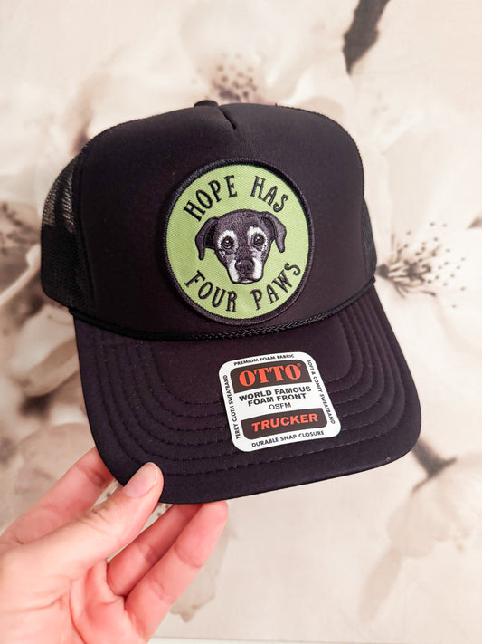 Hope Has 4 Paws Patched Hat