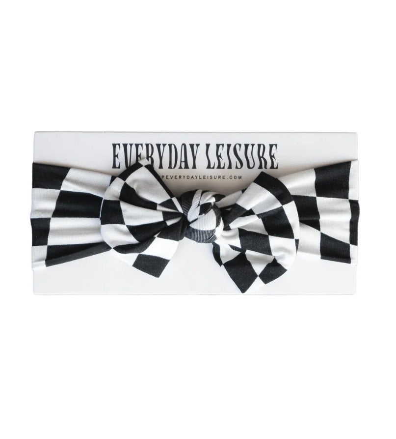 B&W Wavy Checker | Head Wrap