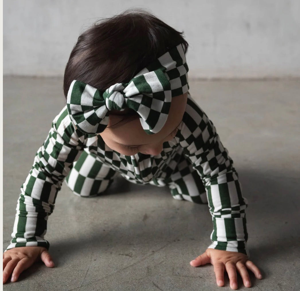 Everyday Green Check | Head Wrap