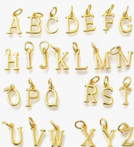Gold Typewriter Letter Charms