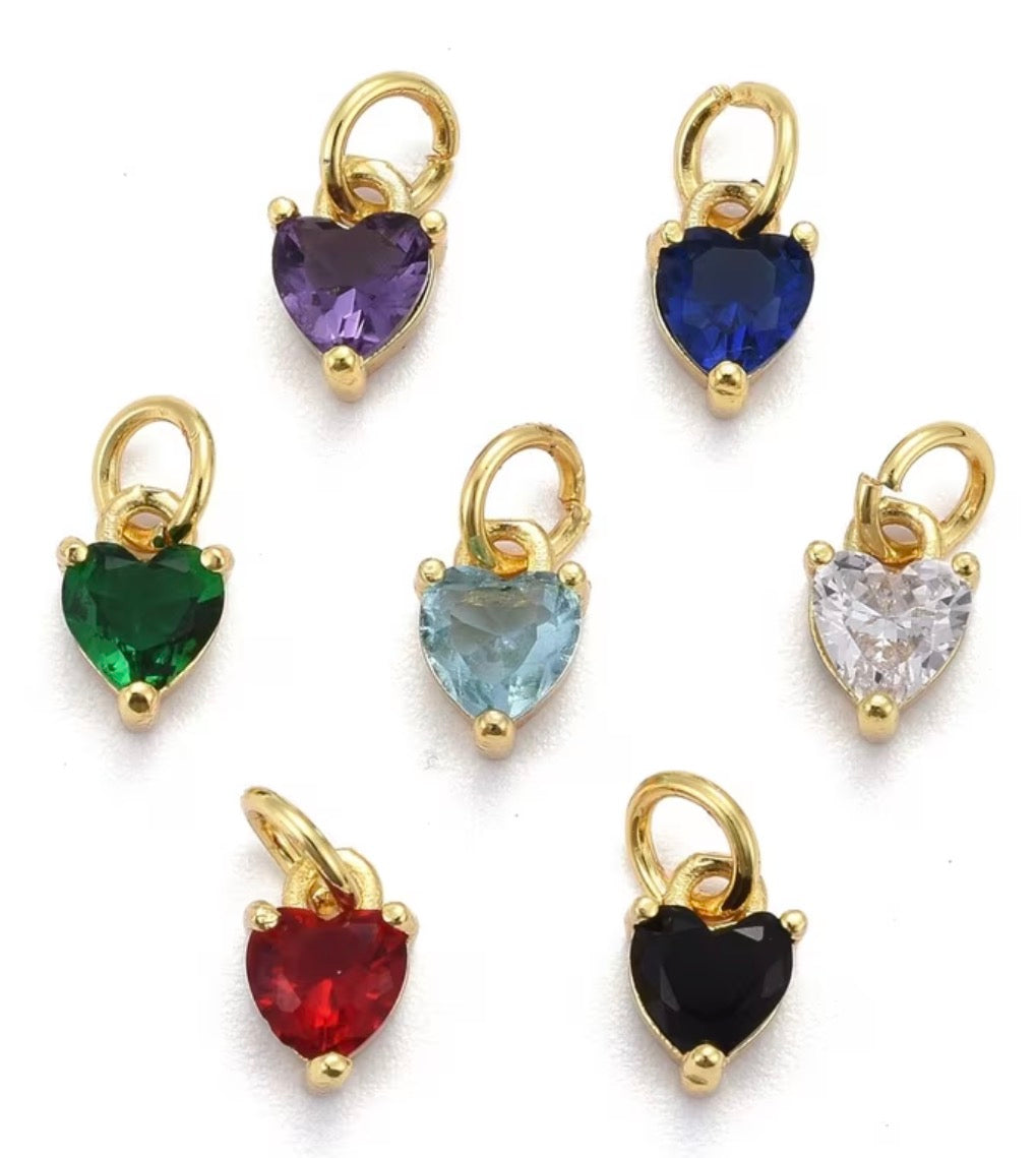 Micro Pave Heart Charm