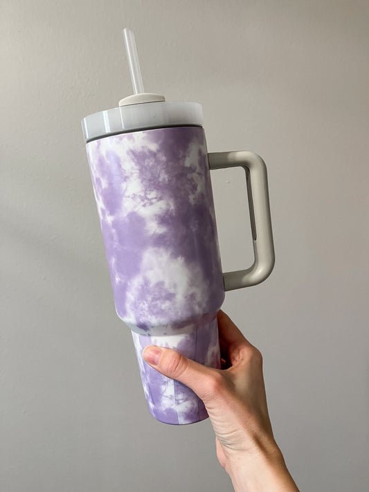 40 oz Purple Tie-Dye Tumbler