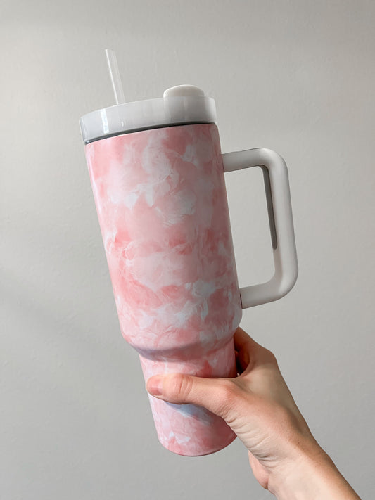 40 oz Pink Tie-Dye Tumbler