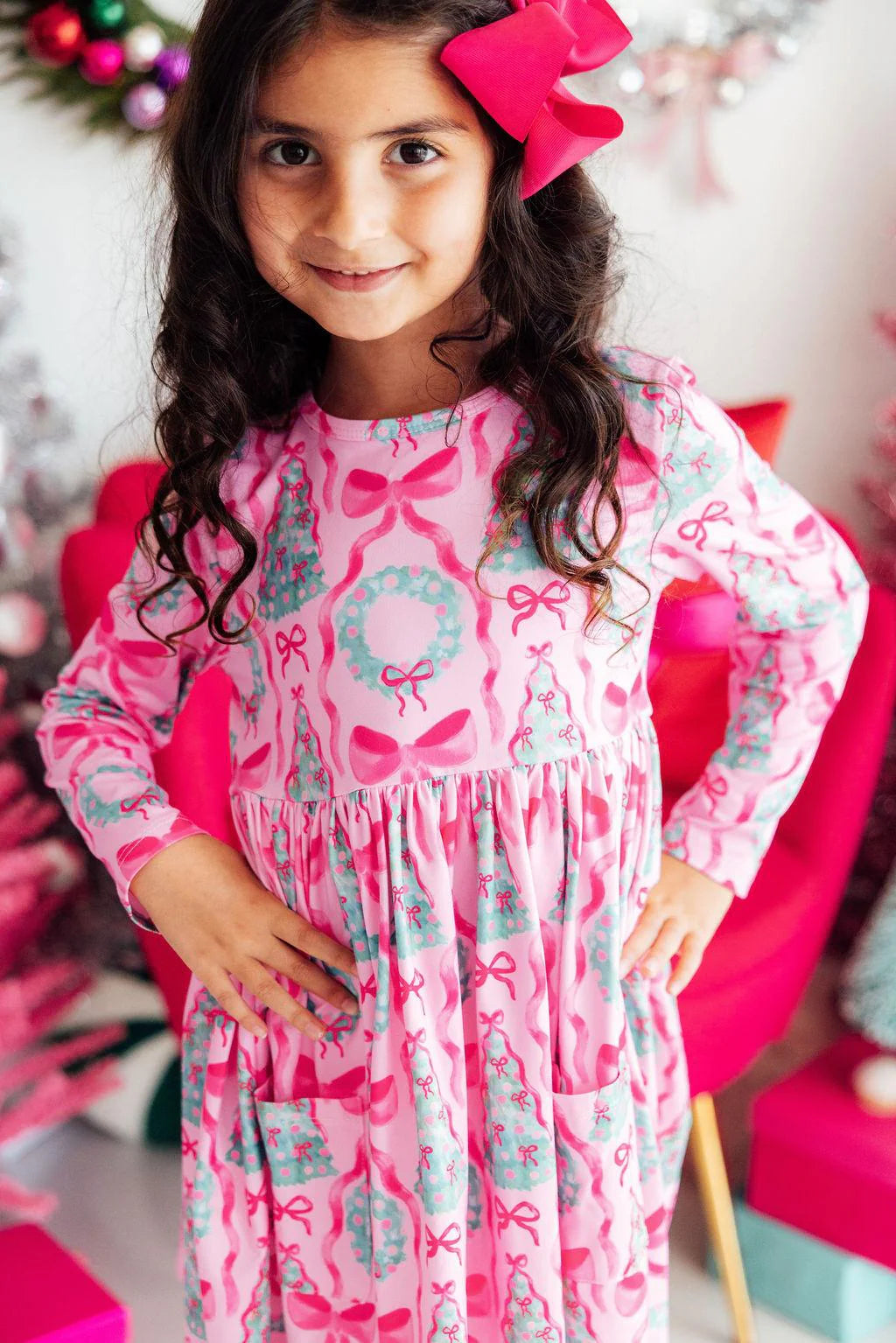 Jingle Bows Pocket Twirl Dress