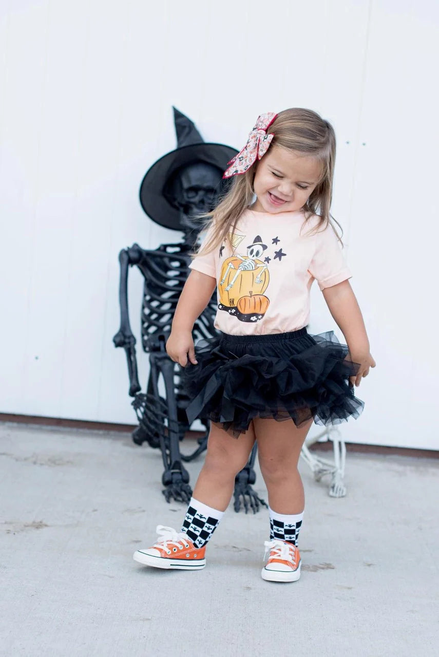 Pumpkin Skelly Tee