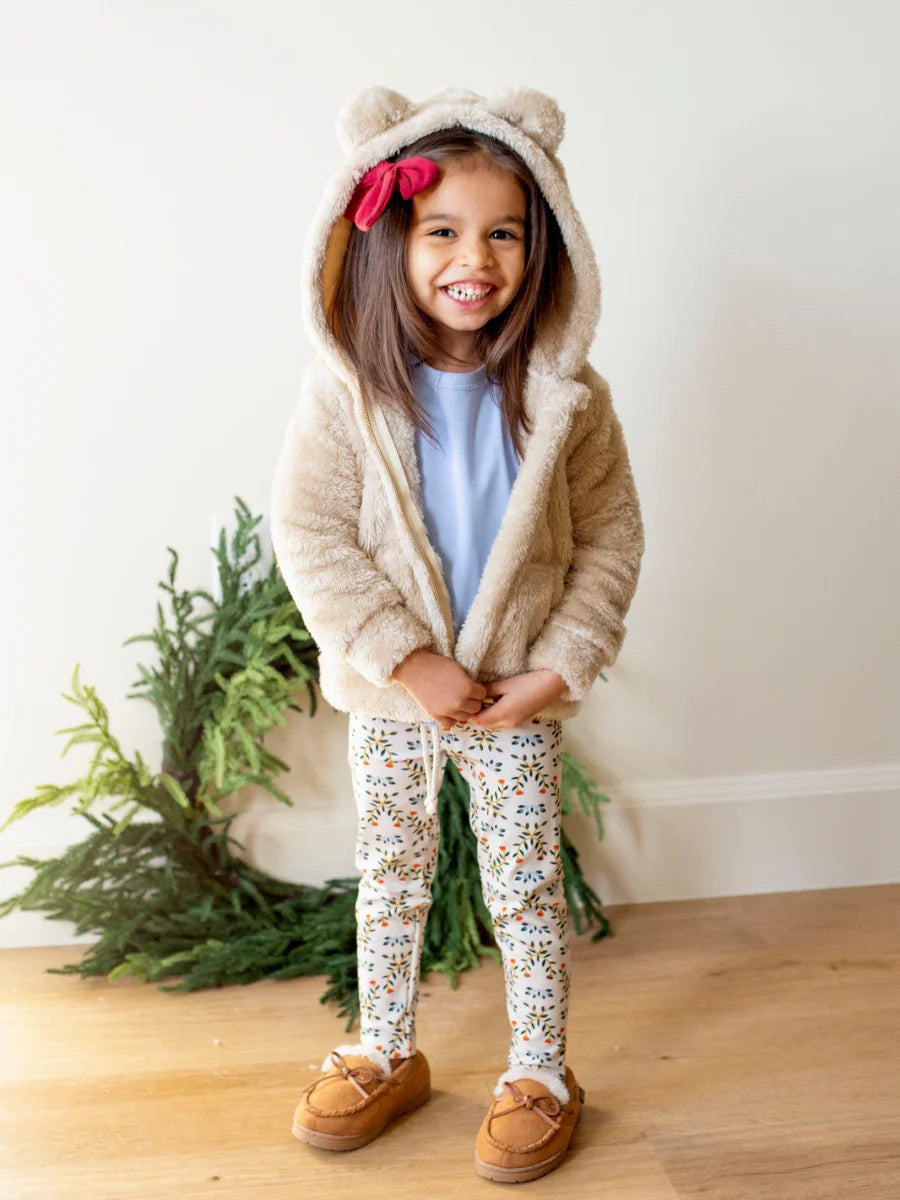 Sherpa Bear Ear Zip Hoodie