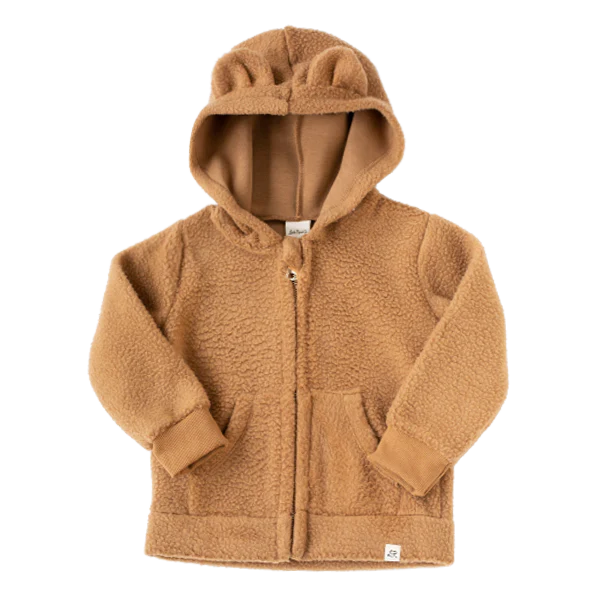 Sherpa Bear Ear Zip Hoodie