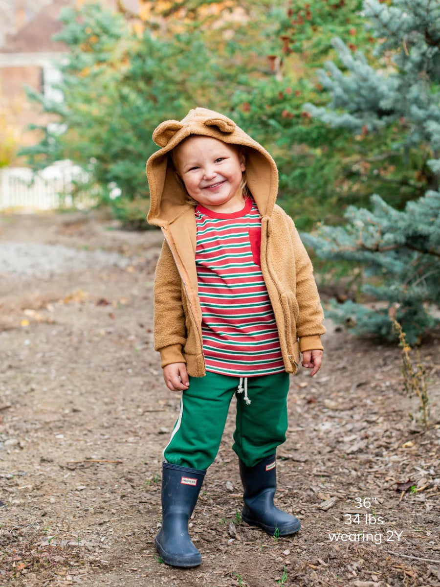 Sherpa Bear Ear Zip Hoodie