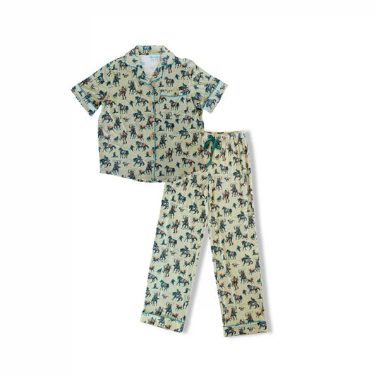 Belton short sleeve and long pant lounge set