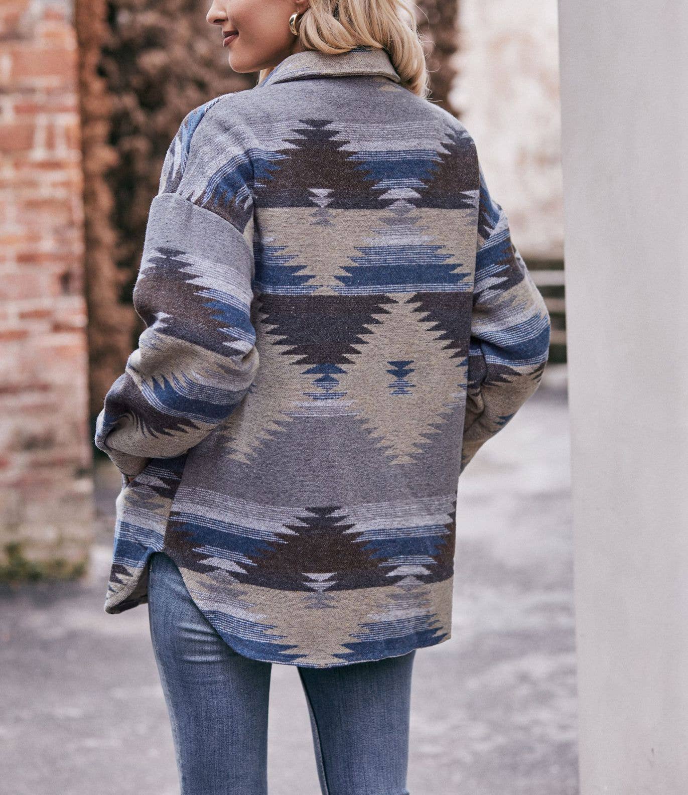 Aztec Shacket in Khaki