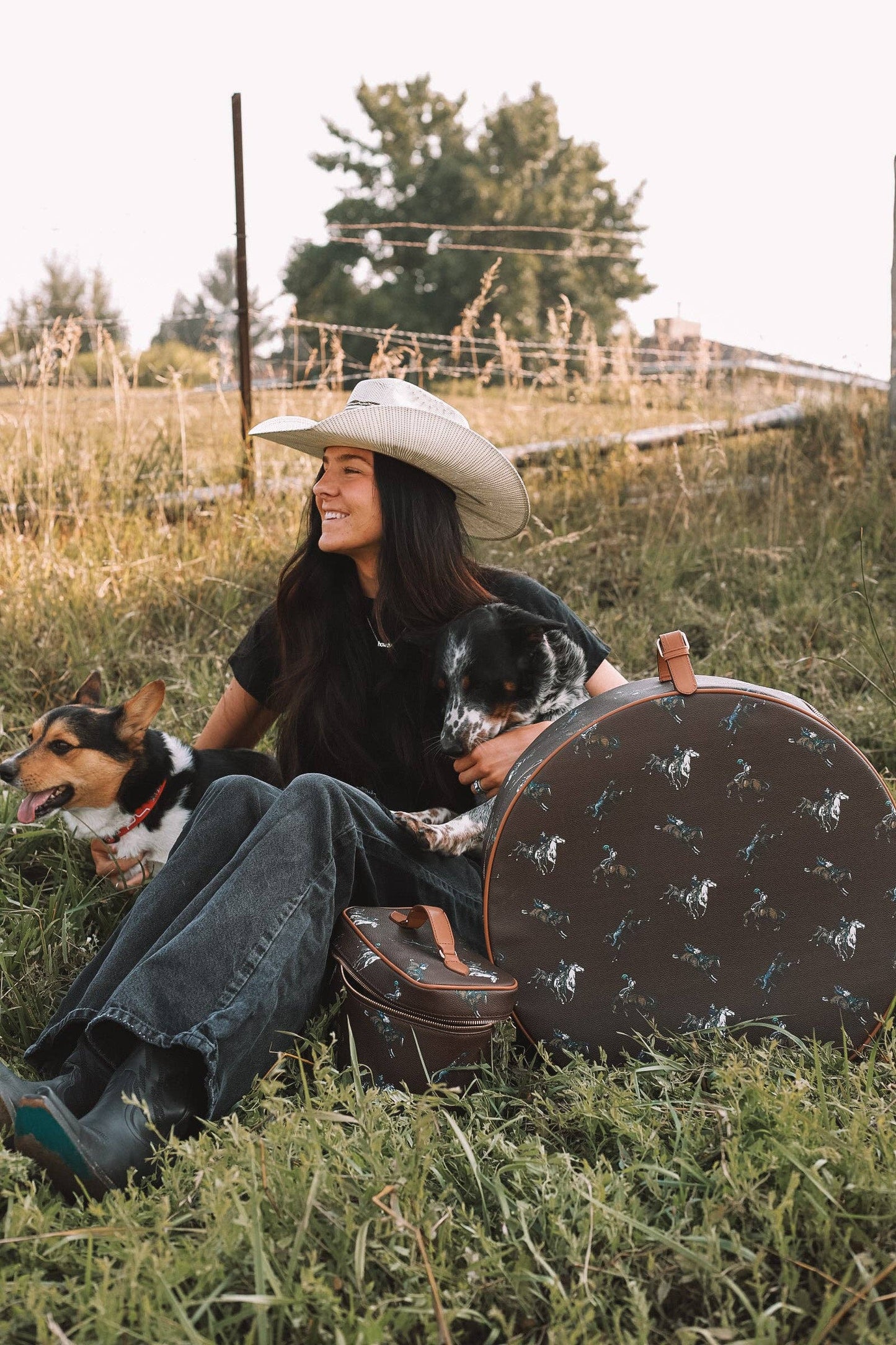 Bustin' Broncs Hat Box Luggage