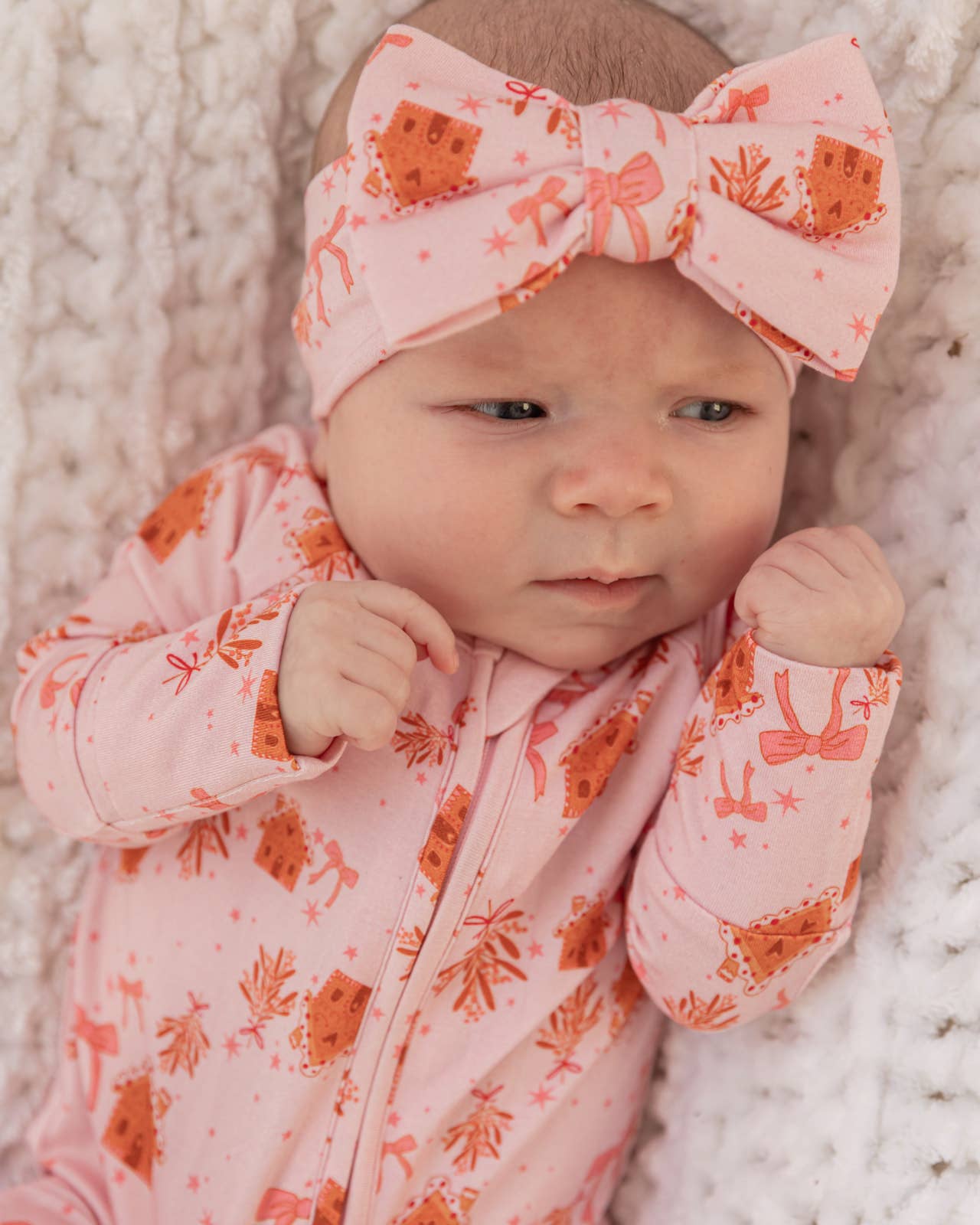 Pink Gingerbread Bamboo Zipper Pajamas