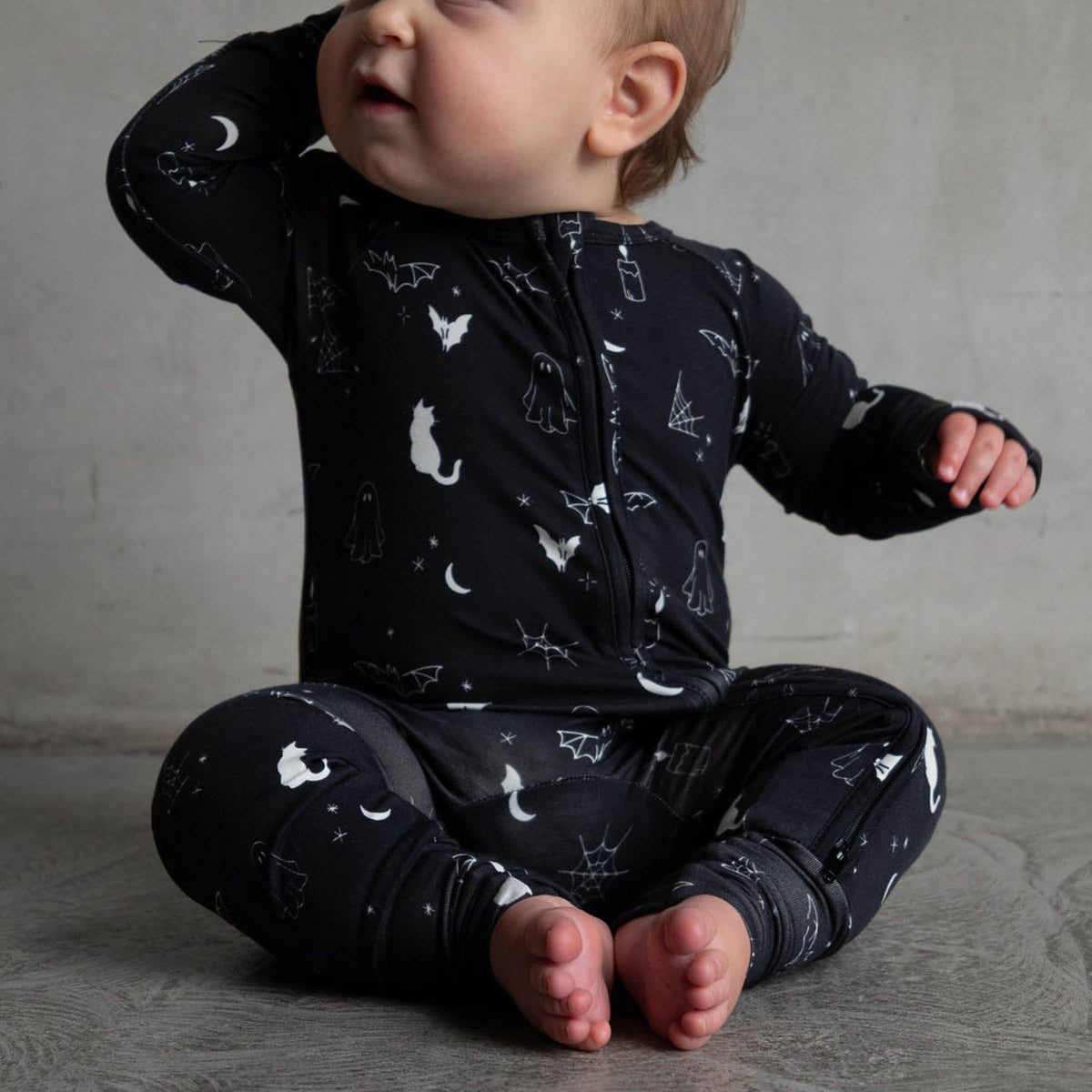 Spooky Bamboo Zip Romper