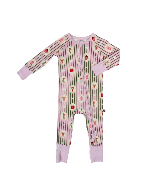 Sugar Plum Lane Zipper Footie Pajamas