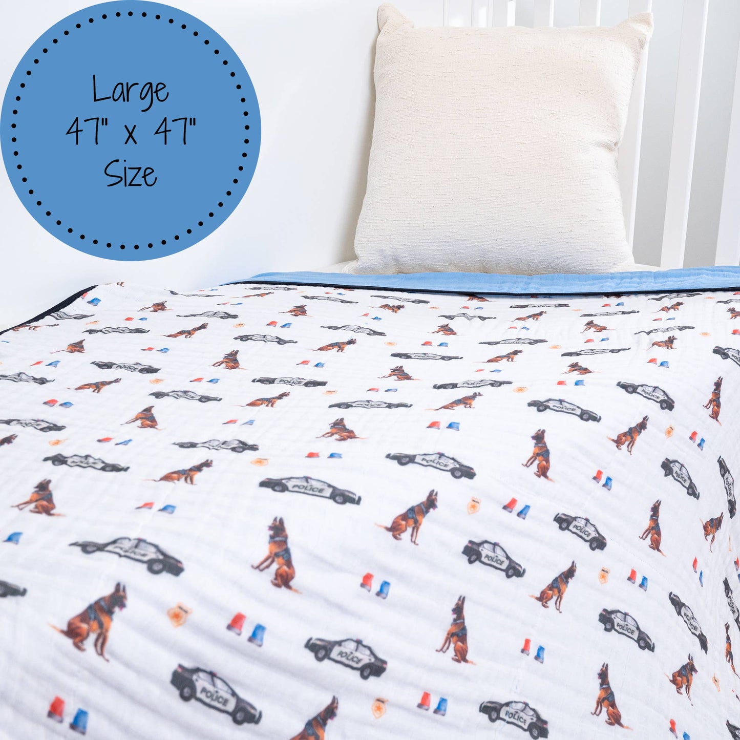 Police Theme Muslin Blanket
