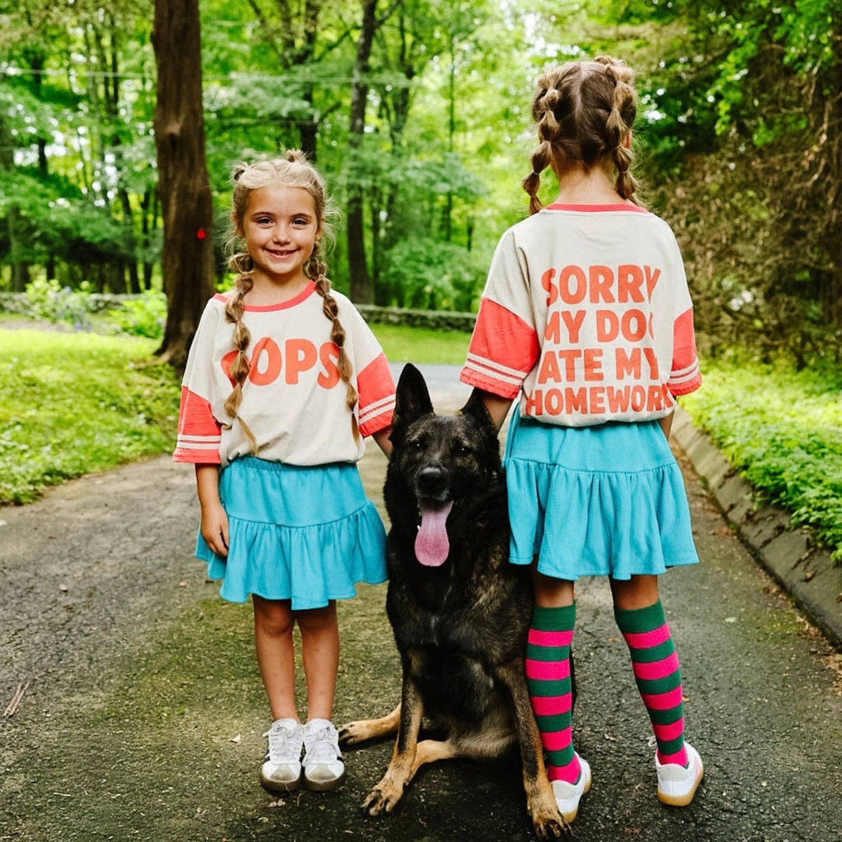Sorry My Dog Ate My Homework Oversized Tee in CORAL