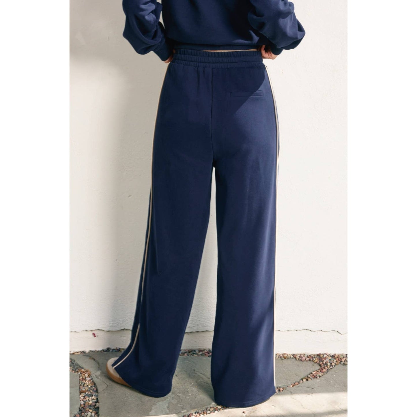 Track Stripe Wide Leg Sweatpants