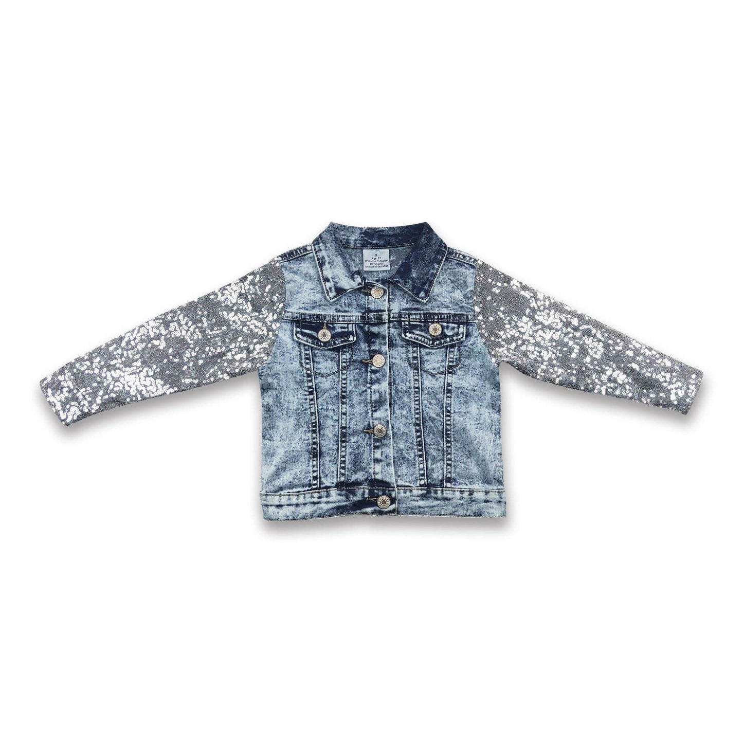 Silver Sequin Denim Jacket